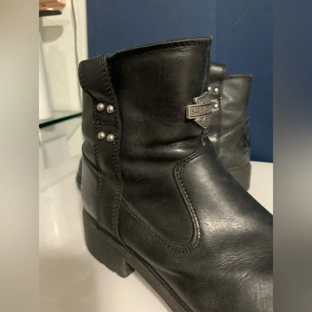 Harley-Davidson Black Leather Women's Combat Moto Boots - Picture 10 of 12